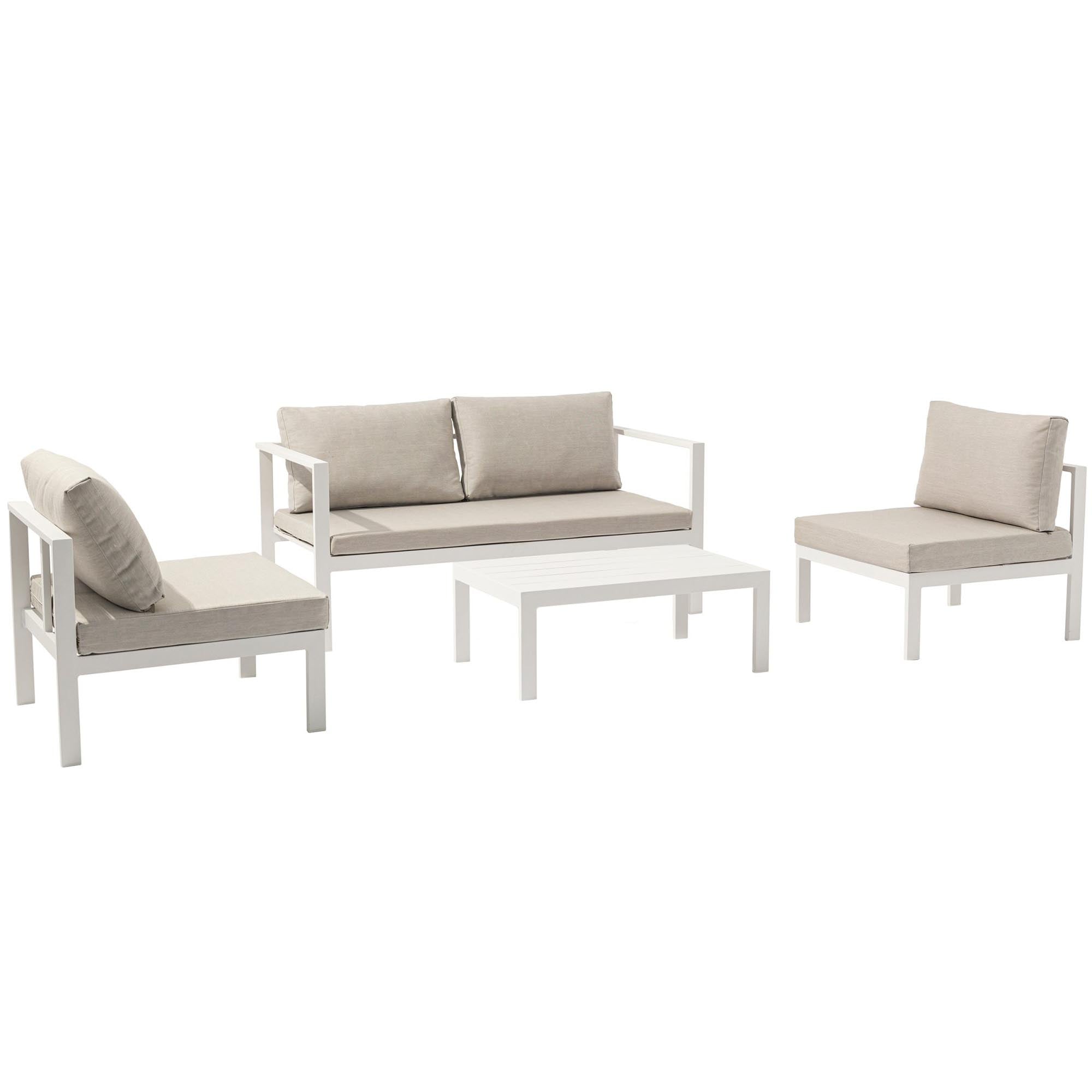 Luxuriöses Wetterfestes Aluminium Garten Lounge Set für Terrasse & Balkon