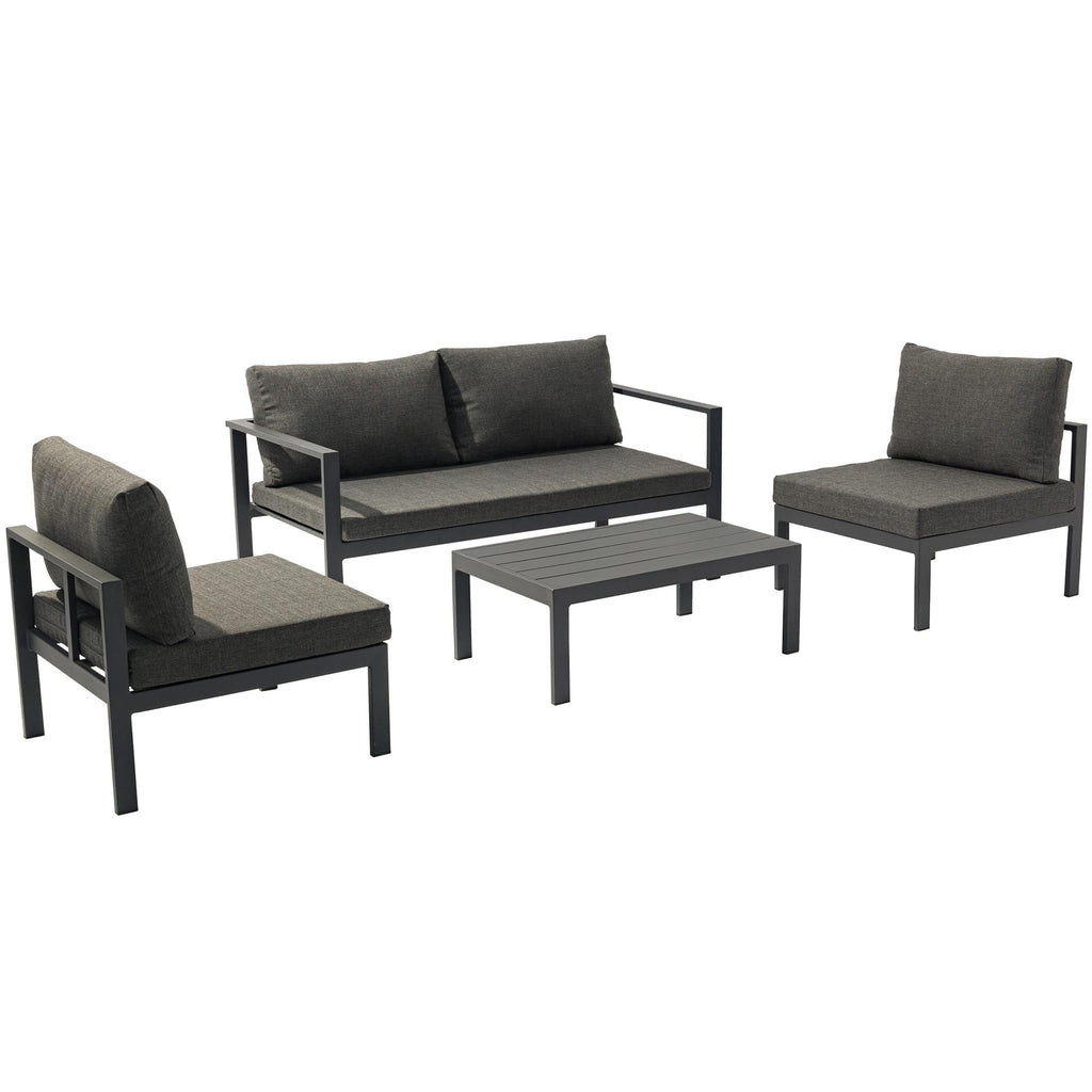 Luxuriöses Wetterfestes Aluminium Garten Lounge Set für Terrasse & Balkon