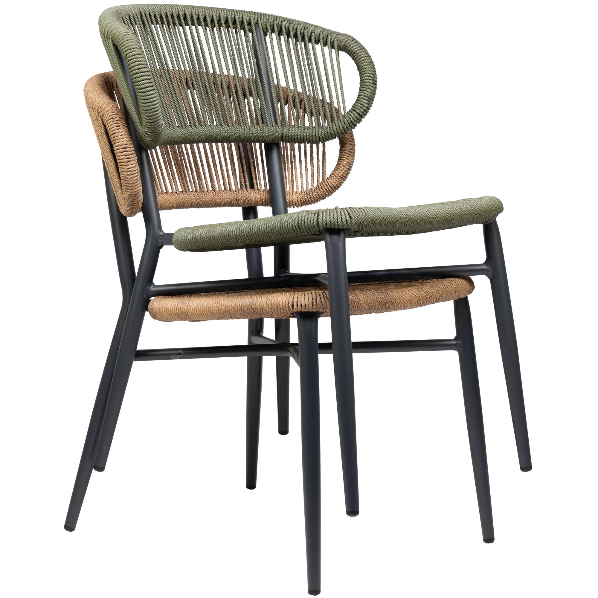 Noura Seil-Design Gartenstuhl 4er Set: Stilvolle Outdoor-Stühle für Terrasse & Balkon