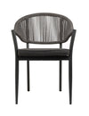 4er Set Elegante Gartenstühle Colien, Robuste Seil-Design Outdoor-Stühle Anthrazit
