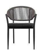 Lade das Bild in den Galerie-Viewer, 4er Set Elegante Gartenstühle Colien, Robuste Seil-Design Outdoor-Stühle Anthrazit
