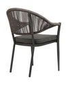 4er Set Elegante Gartenstühle Colien, Robuste Seil-Design Outdoor-Stühle Anthrazit