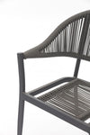 4er Set Elegante Gartenstühle Colien, Robuste Seil-Design Outdoor-Stühle Anthrazit