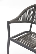 Lade das Bild in den Galerie-Viewer, 4er Set Elegante Gartenstühle Colien, Robuste Seil-Design Outdoor-Stühle Anthrazit
