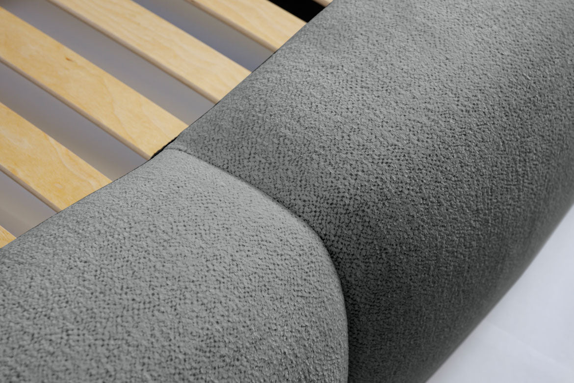 Elegantes Designer Polsterbett Alena Bouclé mit Integriertem Stauraum – Modernes Komfort Bett