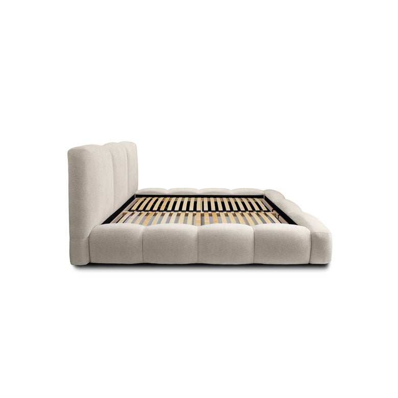 Elegantes Designer Polsterbett Alena Bouclé mit Integriertem Stauraum – Modernes Komfort Bett