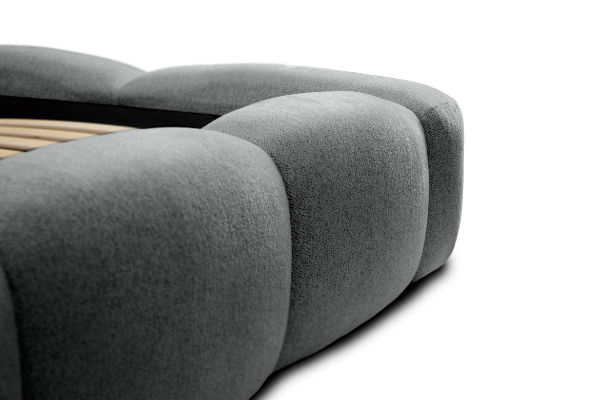 Elegantes Designer Polsterbett Alena Bouclé mit Integriertem Stauraum – Modernes Komfort Bett