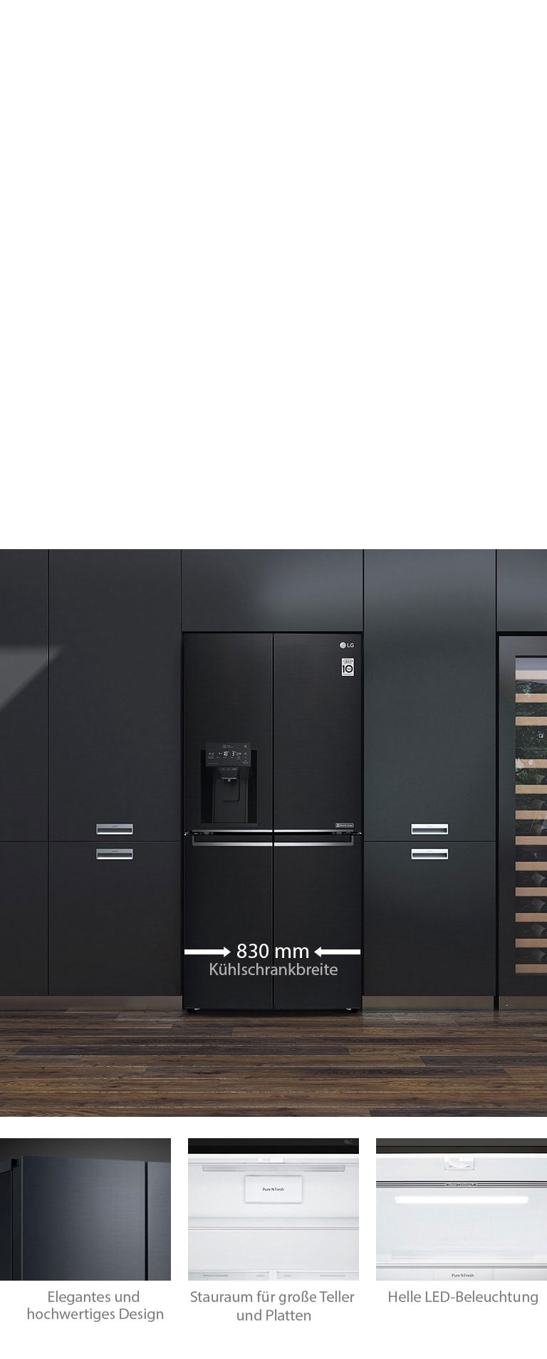 LG Multi-Door Kühlschrank InstaView Door-in-Door 508L, UVnano, Eis- & Wasserspender