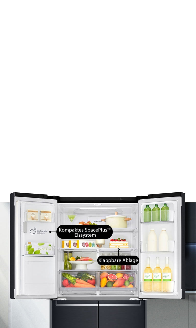 LG Multi-Door Kühlschrank InstaView Door-in-Door 508L, UVnano, Eis- & Wasserspender