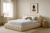 Luxuriöses Selene Bouclé Polsterbett mit Stauraum – Modernes, Elegantes Designer-Bett