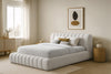 Luxuriöses Selene Bouclé Polsterbett mit Stauraum – Modernes, Elegantes Designer-Bett