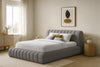 Luxuriöses Selene Bouclé Polsterbett mit Stauraum – Modernes, Elegantes Designer-Bett