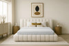 Luxuriöses Selene Bouclé Polsterbett mit Stauraum – Modernes, Elegantes Designer-Bett