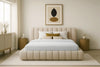Luxuriöses Selene Bouclé Polsterbett mit Stauraum – Modernes, Elegantes Designer-Bett