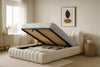 Luxuriöses Selene Bouclé Polsterbett mit Stauraum – Modernes, Elegantes Designer-Bett