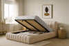 Luxuriöses Selene Bouclé Polsterbett mit Stauraum – Modernes, Elegantes Designer-Bett