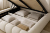 Luxuriöses Selene Bouclé Polsterbett mit Stauraum – Modernes, Elegantes Designer-Bett