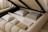 Luxuriöses Selene Bouclé Polsterbett mit Stauraum – Modernes, Elegantes Designer-Bett
