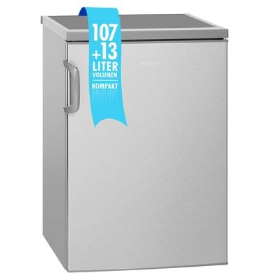 BOMANN KS 2194.1 Kühlschrank 120 L Edelstahl-Optik mit Gefrierfach