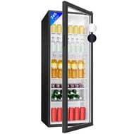 EXQUISIT GKS350-1-GT-280D Glastürkühlschrank 320L Schwarz Stilvoll Geräumig Energieeffizienz