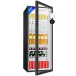 Lade das Bild in den Galerie-Viewer, EXQUISIT GKS350-1-GT-280D Glastürkühlschrank 320L Schwarz Stilvoll Geräumig Energieeffizienz
