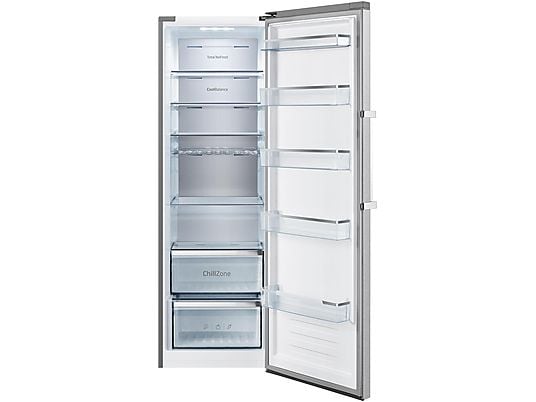 AMICA VKS 358 150 E Edelstahl-Standkühlschrank 185 cm, NoFrost, Silber