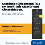 Lade das Bild in den Galerie-Viewer, EXQUISIT GKS350-1-GT-280D Glastürkühlschrank 320L Schwarz Stilvoll Geräumig Energieeffizienz
