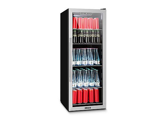 Klarstein Beersafe 6XL großes Getränkekühlschrank 201L Edelstahl Glastür