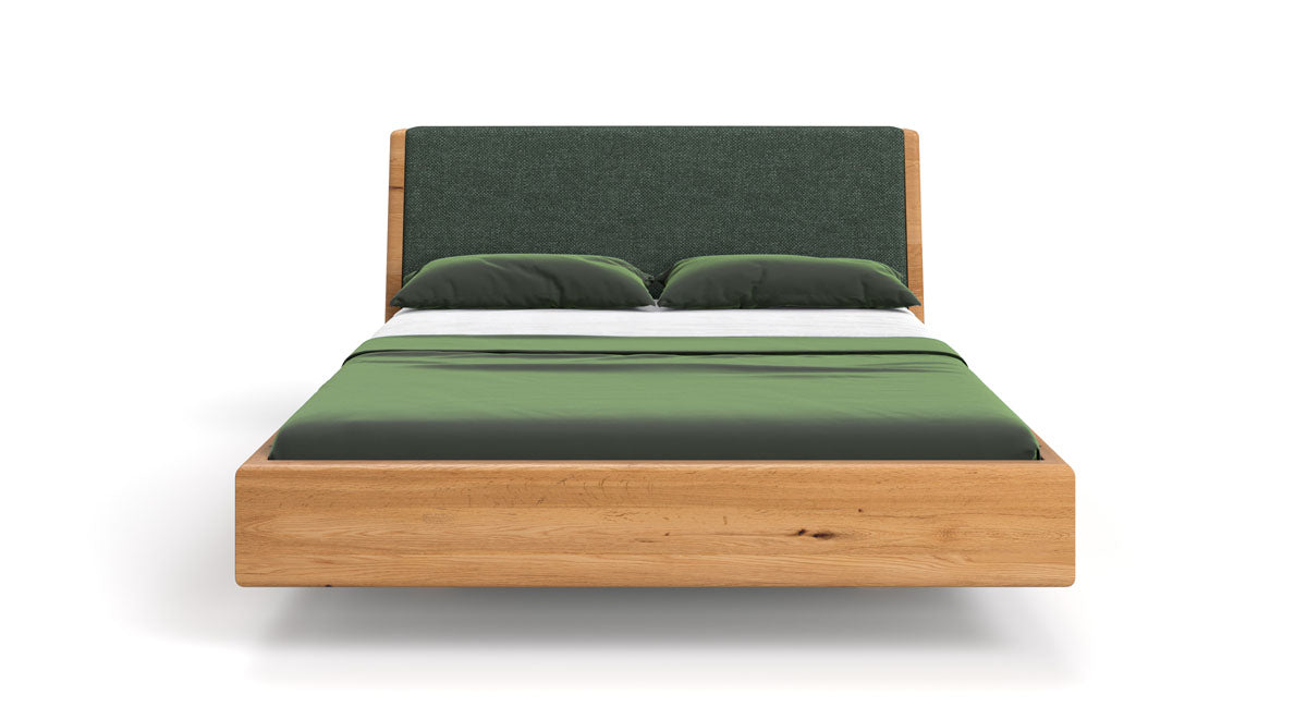 Elegantes Designer Massivholz-Bett Cassian aus Eiche mit Schwebefunktion
