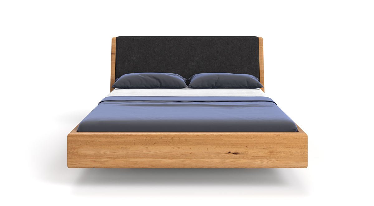 Elegantes Designer Massivholz-Bett Cassian aus Eiche mit Schwebefunktion