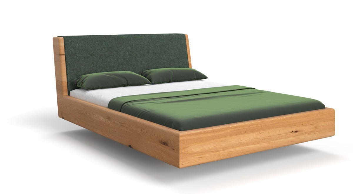 Elegantes Designer Massivholz-Bett Cassian aus Eiche mit Schwebefunktion