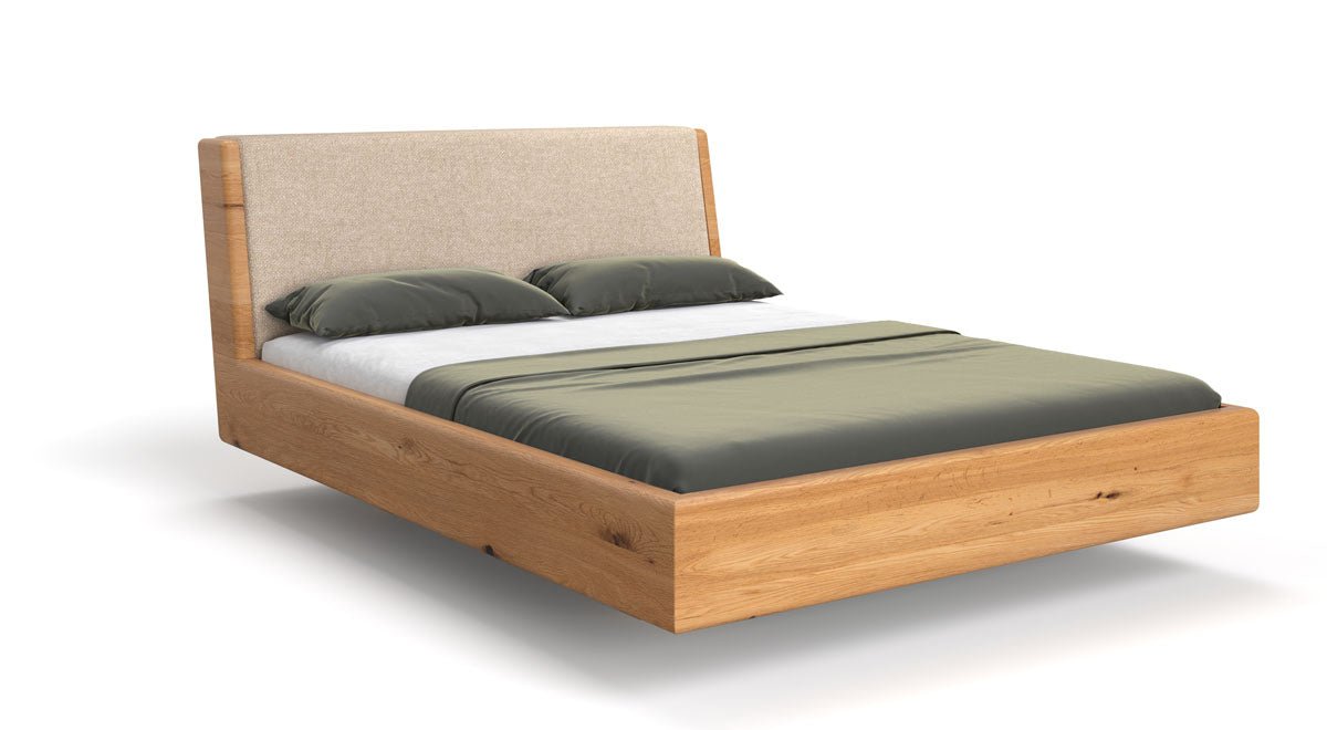 Elegantes Designer Massivholz-Bett Cassian aus Eiche mit Schwebefunktion