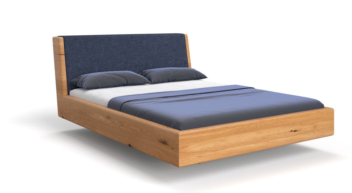 Elegantes Designer Massivholz-Bett Cassian aus Eiche mit Schwebefunktion