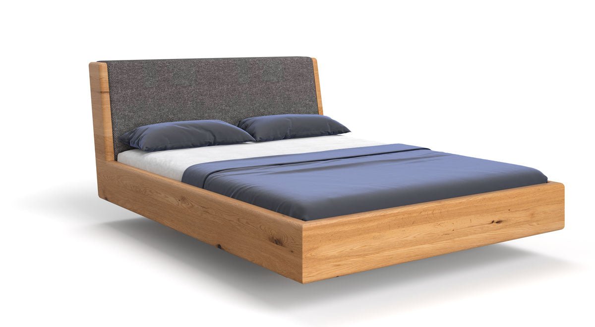 Elegantes Designer Massivholz-Bett Cassian aus Eiche mit Schwebefunktion