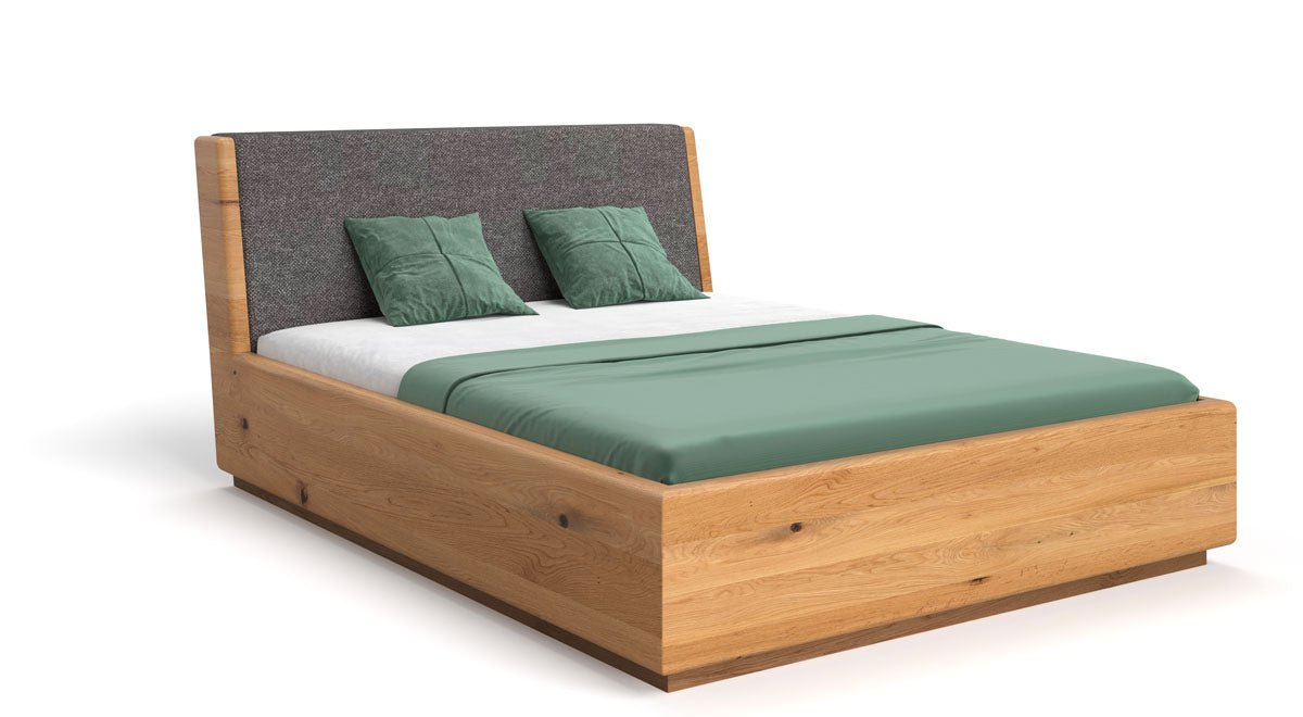 Designer Massivholz Eichenbett Cassian mit Integriertem Stauraum – Modern & Elegant