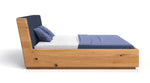 Lade das Bild in den Galerie-Viewer, Designer Massivholz Eichenbett Cassian mit Integriertem Stauraum – Modern &amp; Elegant
