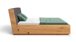Lade das Bild in den Galerie-Viewer, Designer Massivholz Eichenbett Cassian mit Integriertem Stauraum – Modern &amp; Elegant
