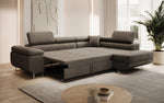 Lade das Bild in den Galerie-Viewer, Luxuriöses Designer Ecksofa Aston Bouclé mit Schlaffunktion &amp; Stauraum, Multifunktional &amp; Stilvoll
