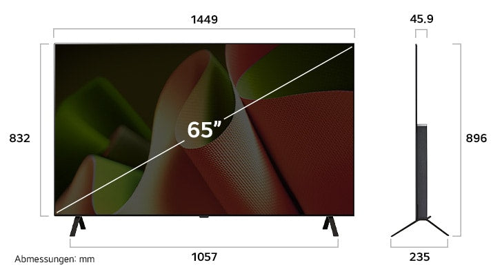 LG OLED65B42LA 65 Zoll OLED 4K Smart-TV α8 AI