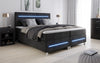 Luxuriöses Boxspringbett Sejour: Komfortable LED-Beleuchtung, Praktischer Stauraum, Stilvolles Cord