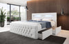 Luxuriöses Boxspringbett Menzogna Bouclé: LED-Beleuchtung & Praktischer Stauraum