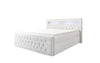 Luxuriöses Boxspringbett Menzogna Bouclé: LED-Beleuchtung & Praktischer Stauraum