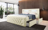 Luxuriöses Boxspringbett Menzogna Bouclé: LED-Beleuchtung & Praktischer Stauraum