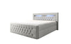 Luxuriöses Boxspringbett Menzogna Bouclé: LED-Beleuchtung & Praktischer Stauraum