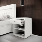 Lade das Bild in den Galerie-Viewer, Eleganter Designer Nachttisch Amy – Samtweiches Bouclé – Stilvolles Schlafzimmer-Highlight

