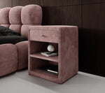 Lade das Bild in den Galerie-Viewer, Eleganter Designer Cord-Nachttisch Amy: Stilvolle Nachtkommode mit Stauraum
