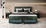 Lade das Bild in den Galerie-Viewer, Luxuriöses Boxspringbett Simple mit LED-Beleuchtung aus Cord-Stoff – Ultimativer Schlafkomfort
