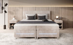 Lade das Bild in den Galerie-Viewer, Luxuriöses Boxspringbett Simple mit LED-Beleuchtung aus Cord-Stoff – Ultimativer Schlafkomfort
