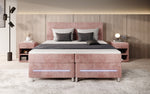 Lade das Bild in den Galerie-Viewer, Luxuriöses Boxspringbett Simple mit LED-Beleuchtung aus Cord-Stoff – Ultimativer Schlafkomfort

