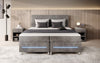 Luxuriöses Boxspringbett Simple mit LED-Beleuchtung aus Cord-Stoff – Ultimativer Schlafkomfort